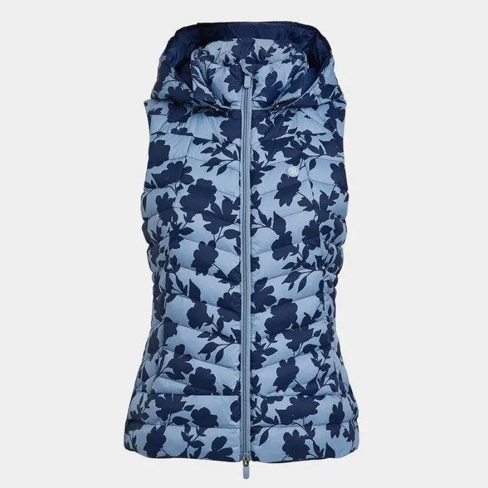 GFORE TONAL FLORAL NYLON PUFFER VEST Fjord Women Outerwear