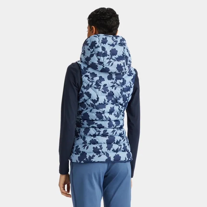 GFORE TONAL FLORAL NYLON PUFFER VEST Fjord Women Outerwear
