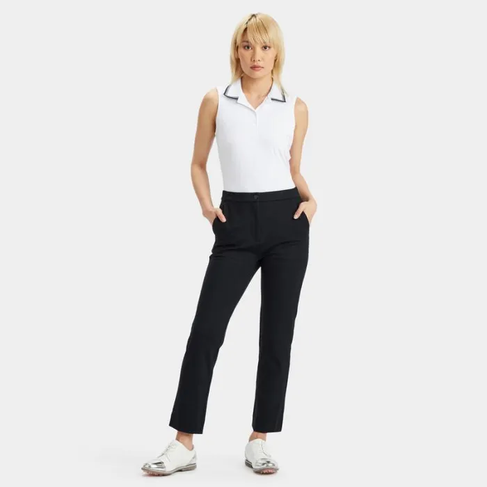 GFORE TUX RIB PLEATED COLLAR SILKY TECH NYLON SLEEVELESS POLO Snow Women Polos