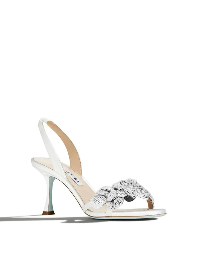 Galactic Flower Sandal 75 White Women Aquazzura Bridal Galactic Flower Sandal 75 White Women Aquazzura Bridal