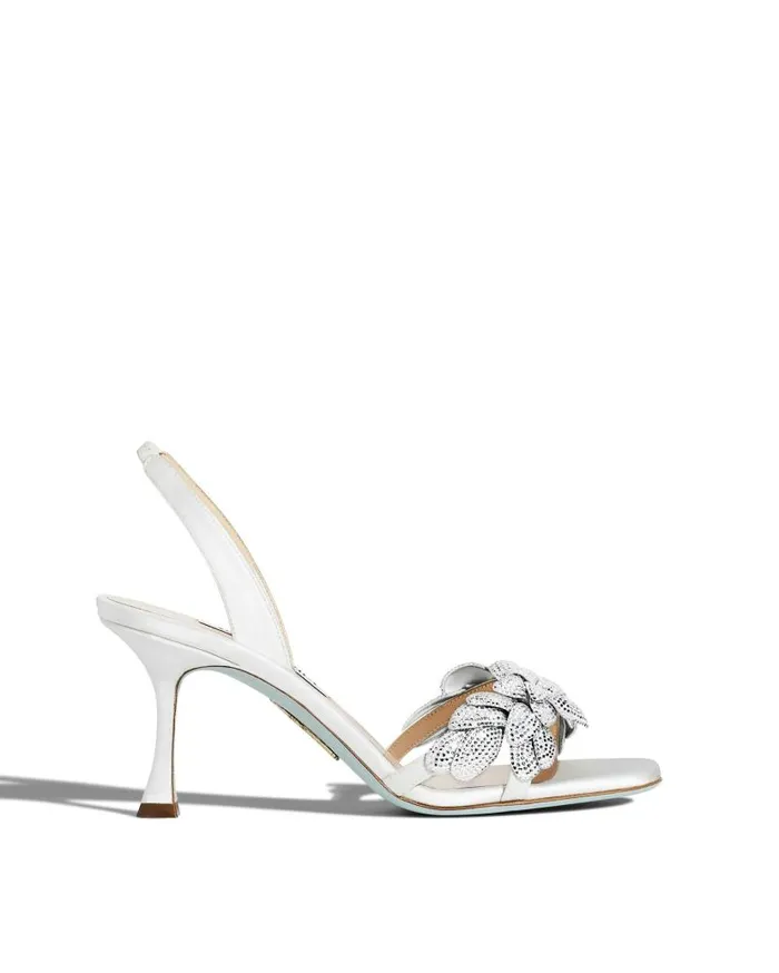 Galactic Flower Sandal 75 White Women Aquazzura Bridal Galactic Flower Sandal 75 White Women Aquazzura Bridal