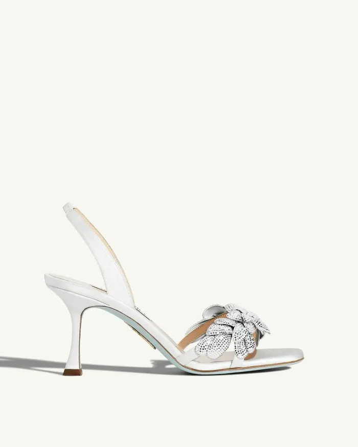 Galactic Flower Sandal 75 White Women Aquazzura Bridal Galactic Flower Sandal 75 White Women Aquazzura Bridal