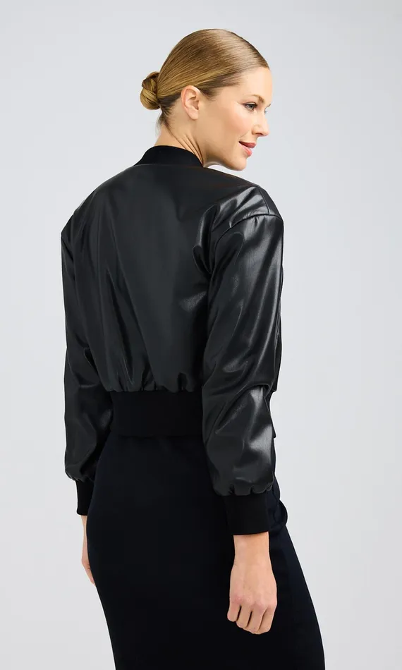 Generation Love Clothing Blazers and Jackets Adalyn Vegan Leather Bomber Black 8211 Women