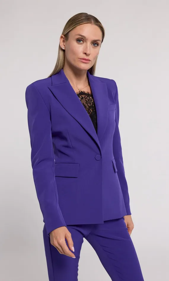 Generation Love Clothing Blazers and Jackets Aimee Crepe Blazer Power Purple 8211 Women