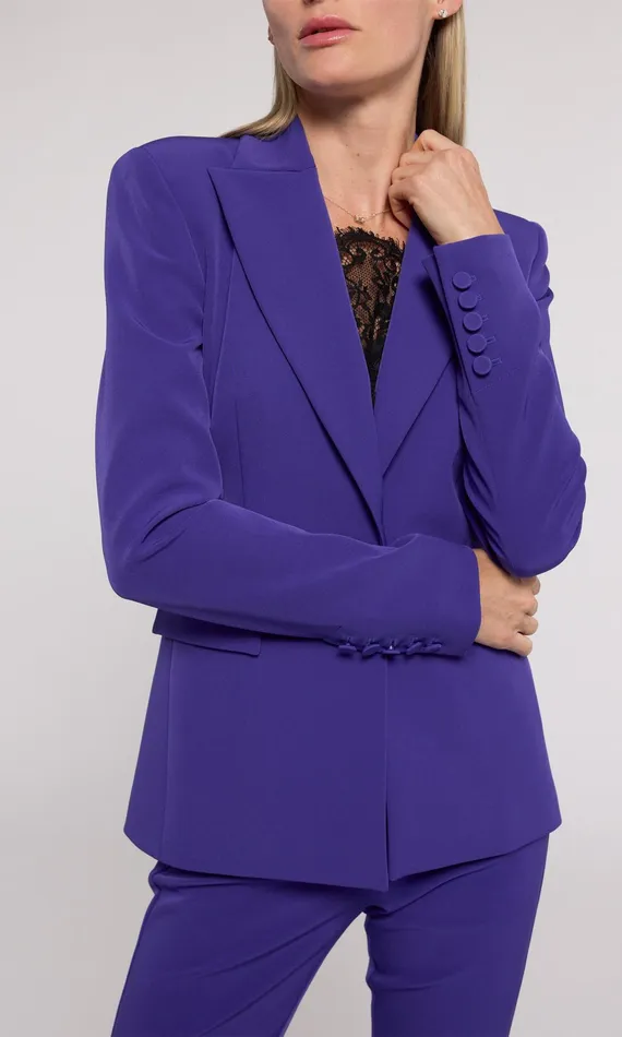 Generation Love Clothing Blazers and Jackets Aimee Crepe Blazer Power Purple 8211 Women