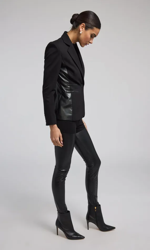 Generation Love Clothing Blazers and Jackets Gayle Vegan Leather Combo Blazer Black 8211 Women