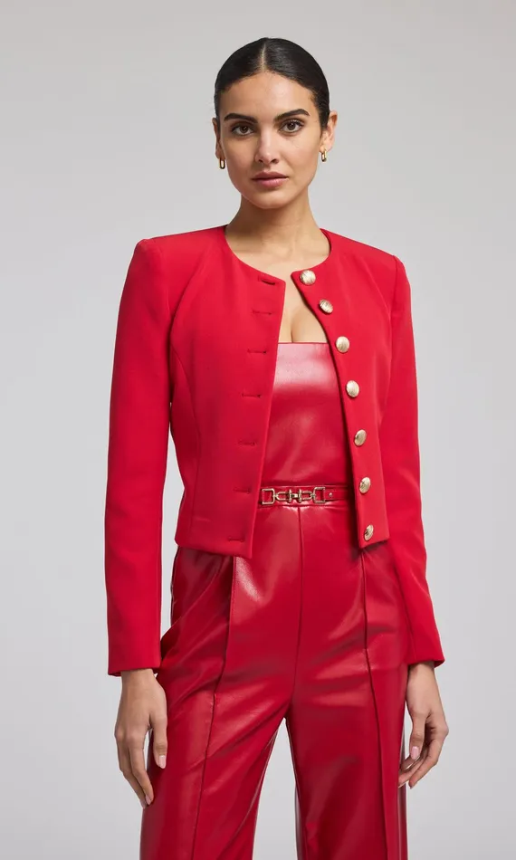 Generation Love Clothing Blazers and Jackets Olempia Crepe Blazer Red 8211 Women