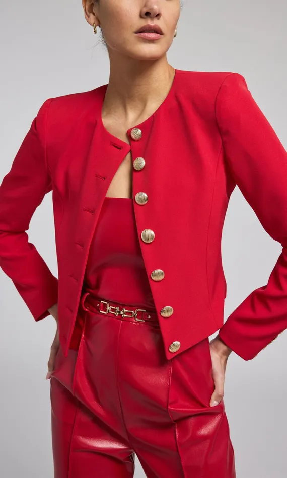Generation Love Clothing Blazers and Jackets Olempia Crepe Blazer Red 8211 Women
