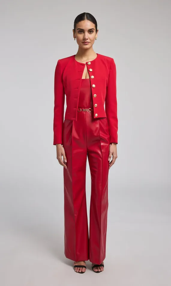 Generation Love Clothing Blazers and Jackets Olempia Crepe Blazer Red 8211 Women