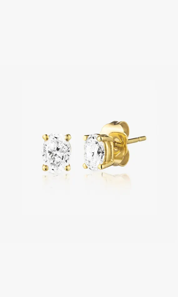 Generation Love Clothing Fine Jewelry Le Premier Amour Oval Cut Single Stud 26 Carat Yellow Gold 8211 Women