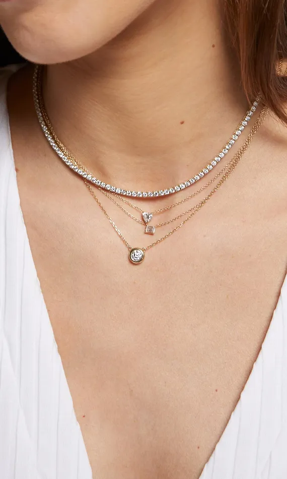 Generation Love Clothing Fine Jewelry Mon Tresor Round Cut Bezel Pendant 58 Carat Yellow Gold 8211 Women
