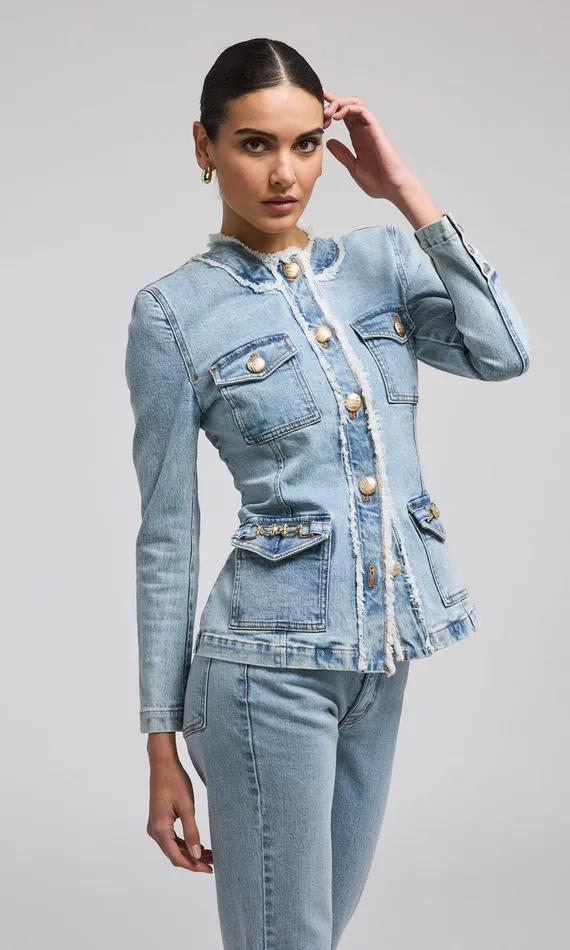 Generation Love Clothing Outerwear Larsa Denim Jacket Light Blue 8211 Women