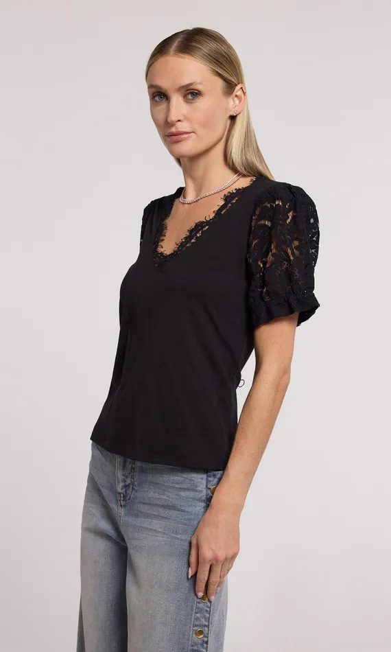 Generation Love Clothing Tops Jess Lace Combo Top Black 8211 Women