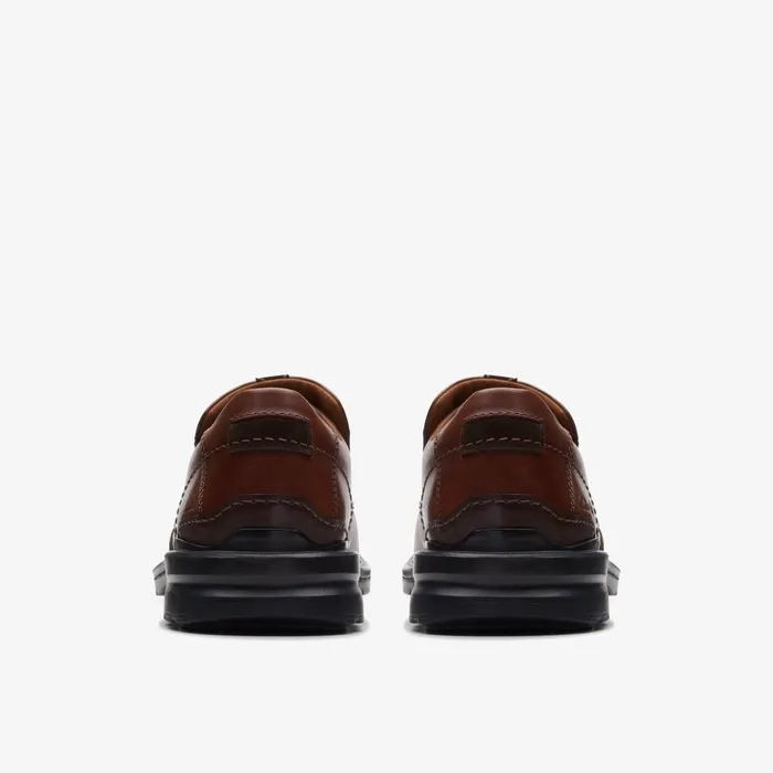 Gessler Step Dark Tan Leather Men Clarks Casual Dress Shoes