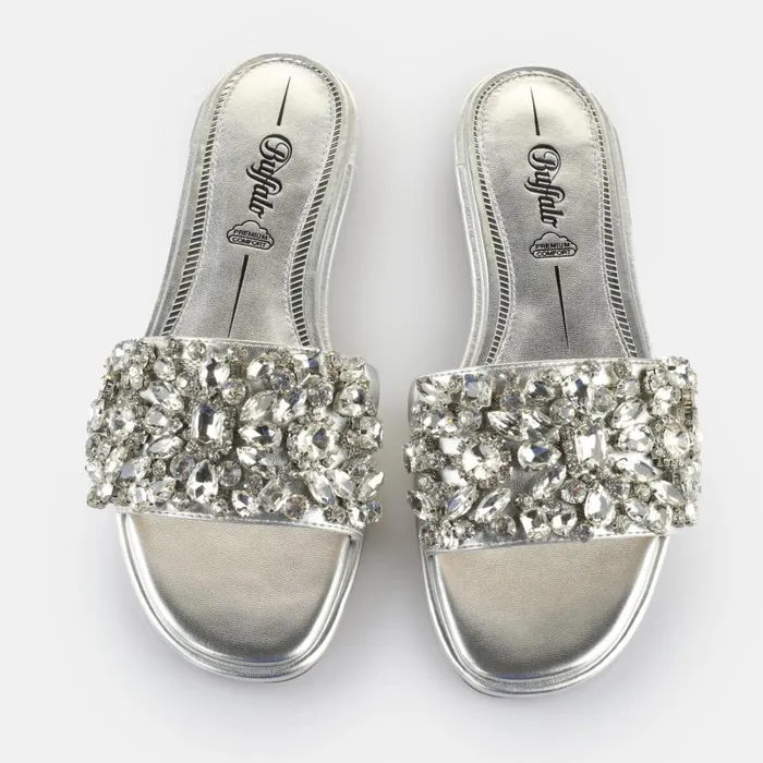 Gil Ice Silver Buffalo Sandals and Slides Gil Ice Silver Buffalo Sandals and Slides