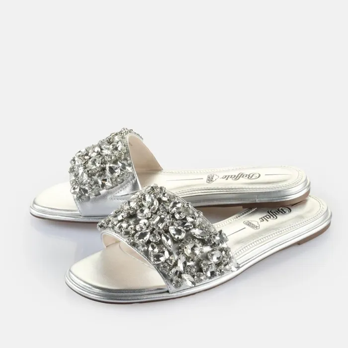 Gil Ice Silver Buffalo Sandals and Slides Gil Ice Silver Buffalo Sandals and Slides