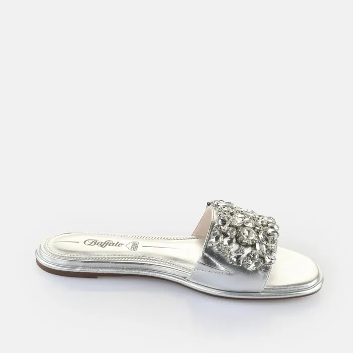 Gil Ice Silver Buffalo Sandals and Slides Gil Ice Silver Buffalo Sandals and Slides