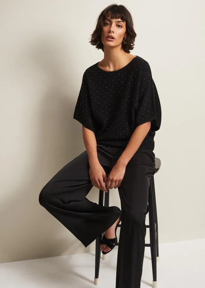 Gill Black Embellished Jumper Black Women Phase Eight Knitwear