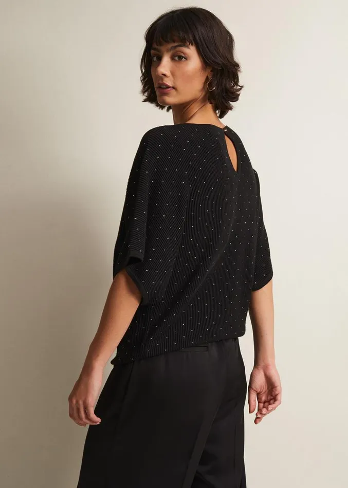 Gill Black Embellished Jumper Black Women Phase Eight Knitwear