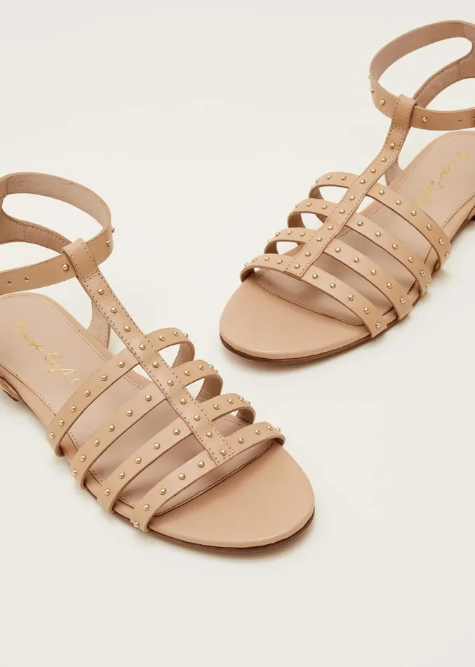 Gladiator Leather Flat Sandals Tan Women Phase Eight Sandals