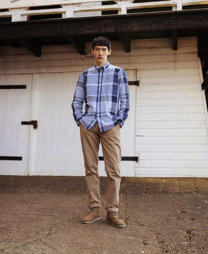 Glendale Chinos Military Brown Men Barbour Trousers and Shorts