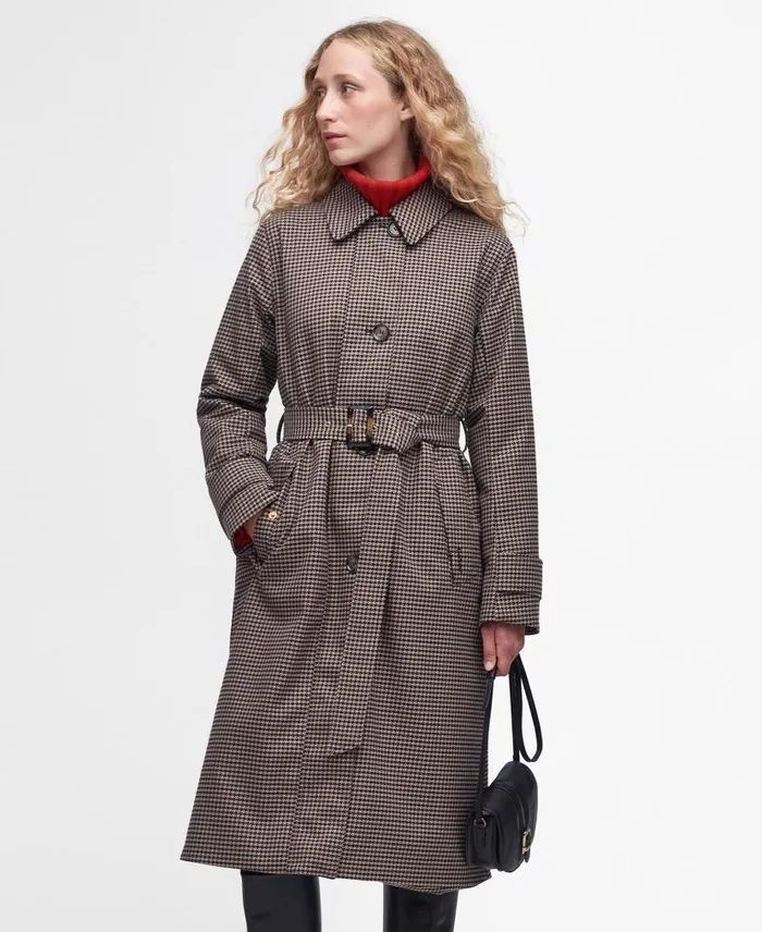 Gloria Showerproof Trench Coat Trench Houndstooth Women Barbour Showerproof Jackets