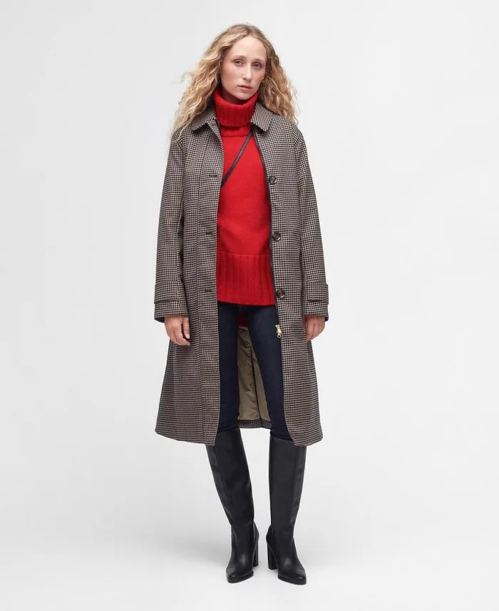 Gloria Showerproof Trench Coat Trench Houndstooth Women Barbour Showerproof Jackets