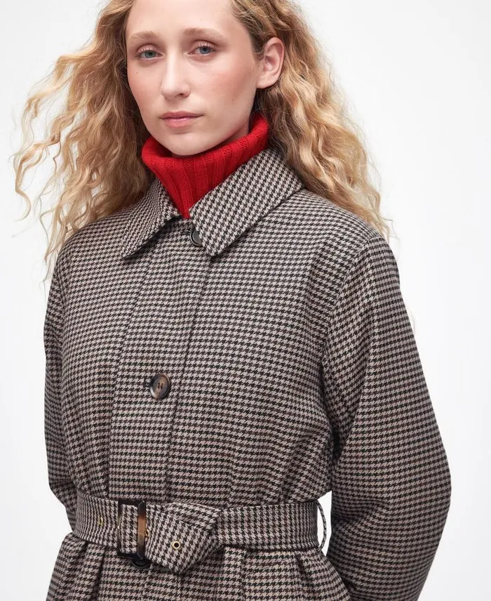 Gloria Showerproof Trench Coat Trench Houndstooth Women Barbour Showerproof Jackets