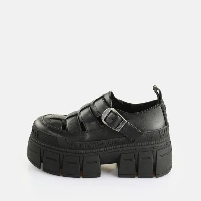 Gospher Fisher Black Buffalo Lace Up Shoes