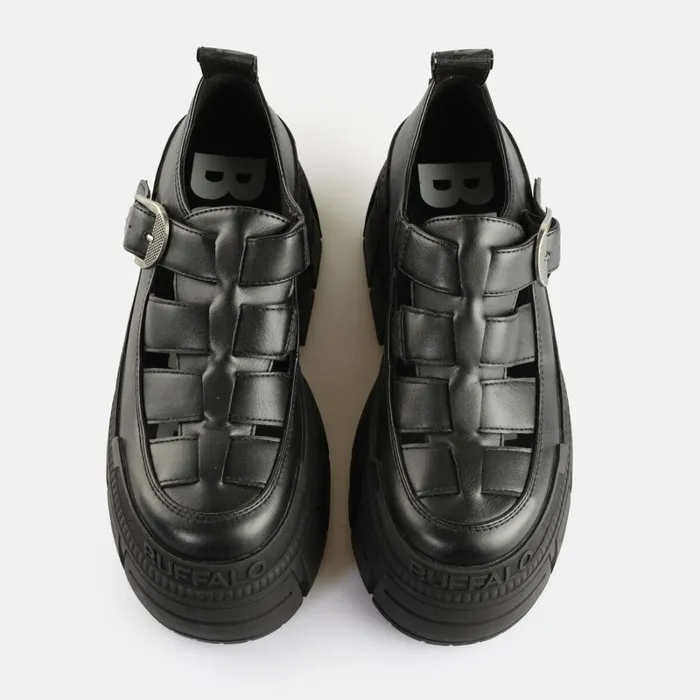 Gospher Fisher Black Buffalo Lace Up Shoes
