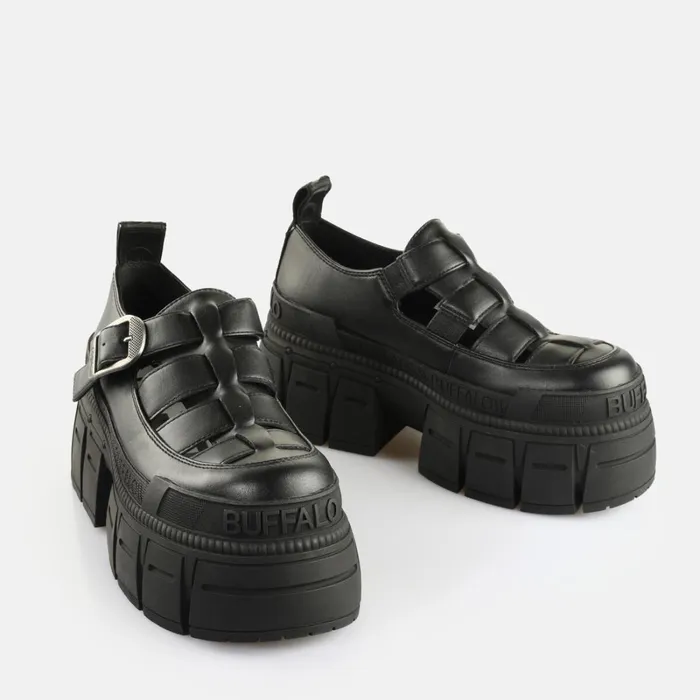 Gospher Fisher Black Buffalo Lace Up Shoes