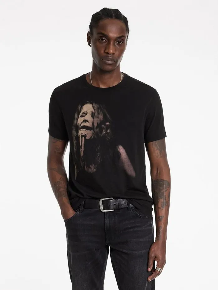 Graphic Tees Men John Varvatos JANIS JOPLIN TEE Black