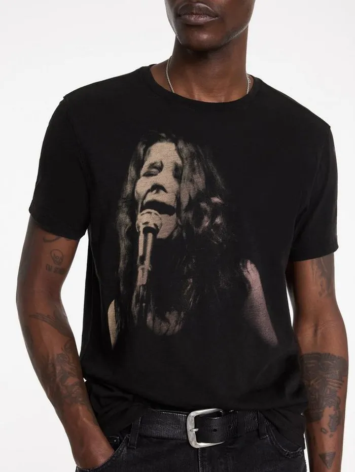 Graphic Tees Men John Varvatos JANIS JOPLIN TEE Black