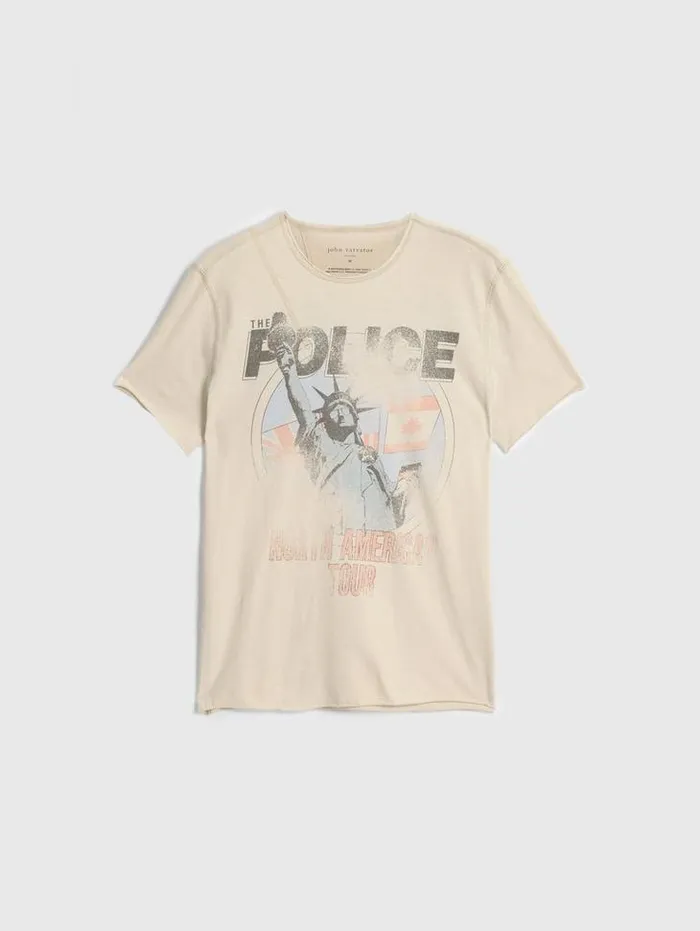 Graphic Tees Men John Varvatos THE POLICE TOUR TEE Almond