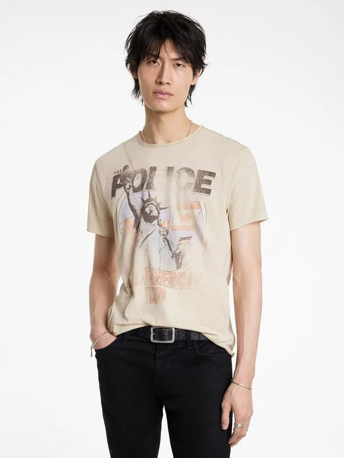 Graphic Tees Men John Varvatos THE POLICE TOUR TEE Almond