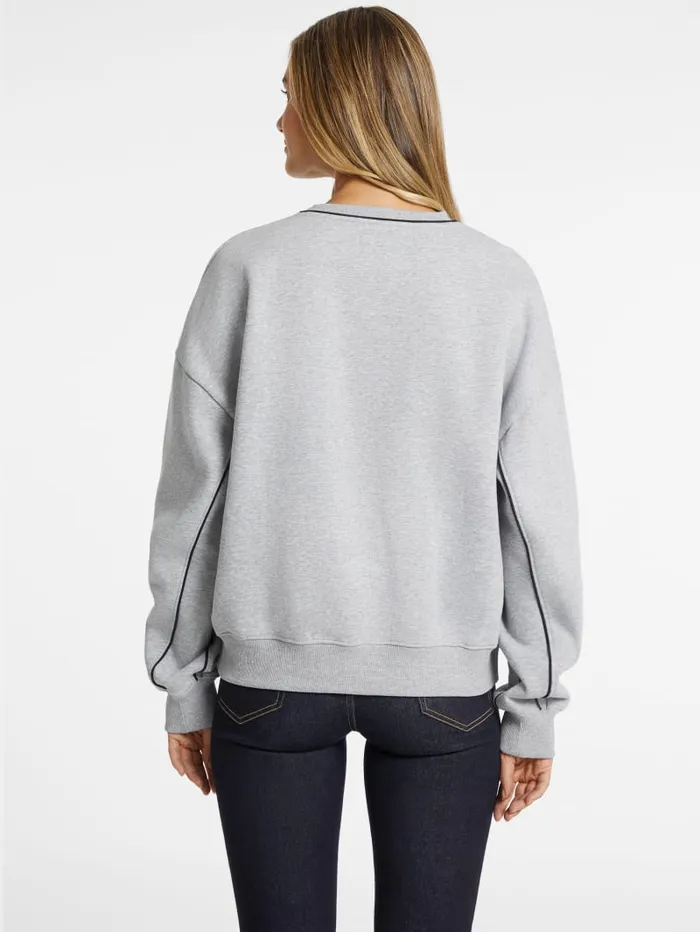 GUESS Activewear Oversized Contrast Piping Logo Sweatshirt White 8211 Women