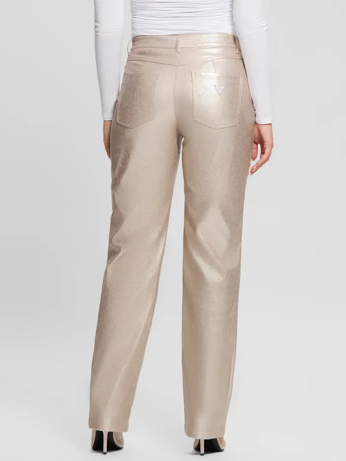 GUESS Bottoms Ambra Metallic FauxLeather Pants Pink 8211 Women