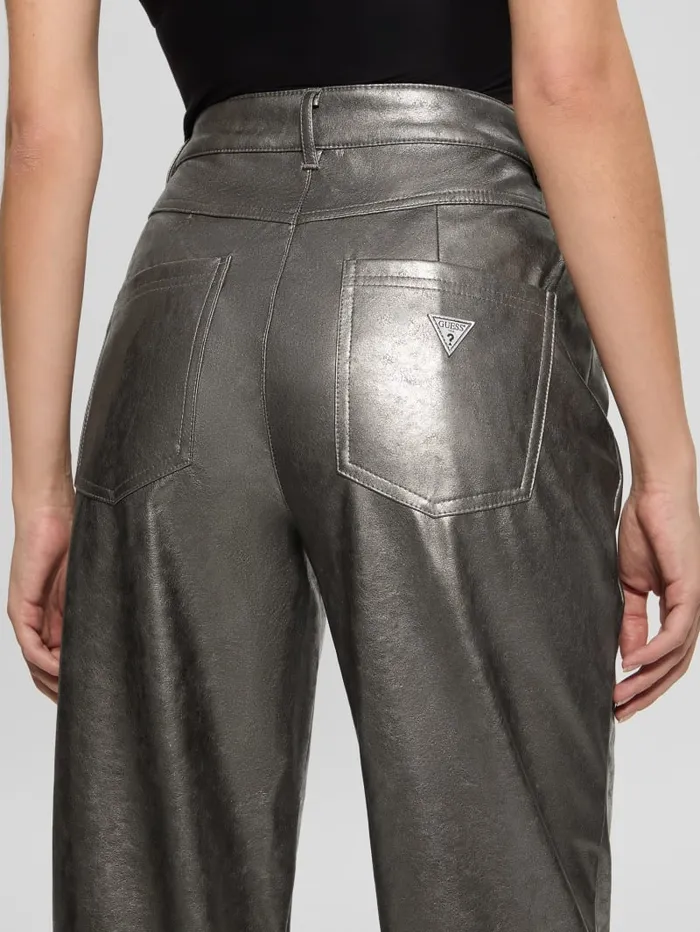 GUESS Bottoms Ambra Metallic FauxLeather Pants Pink 8211 Women
