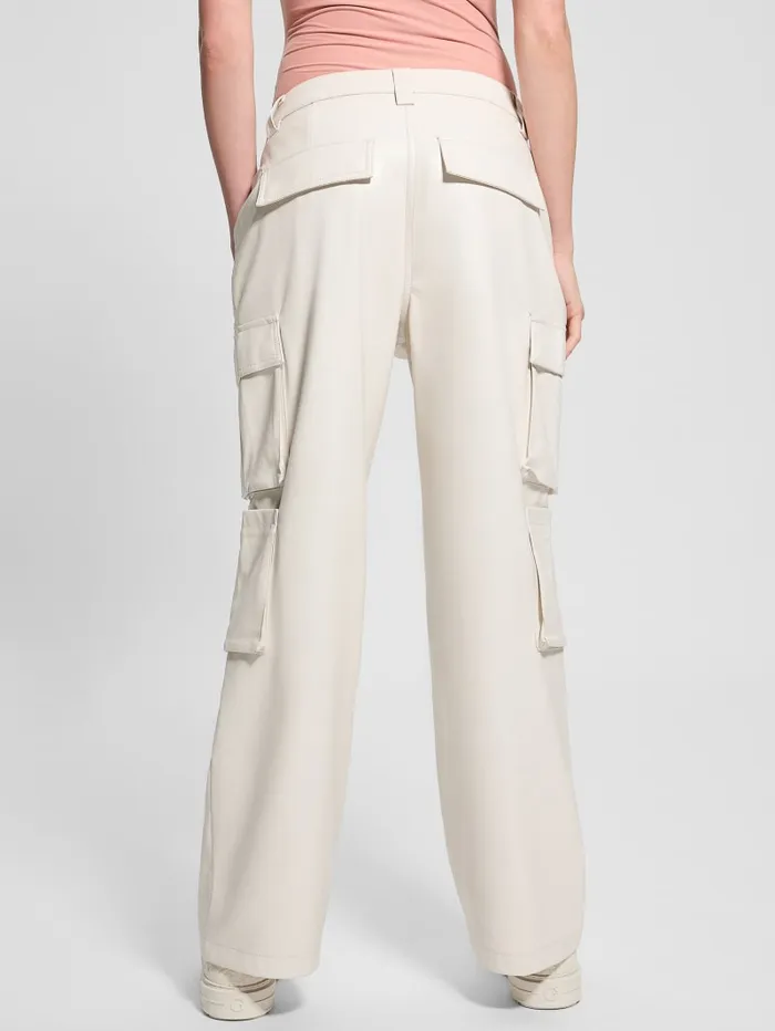 GUESS Bottoms Kori FauxLeather Cargo Pants Black 8211 Women