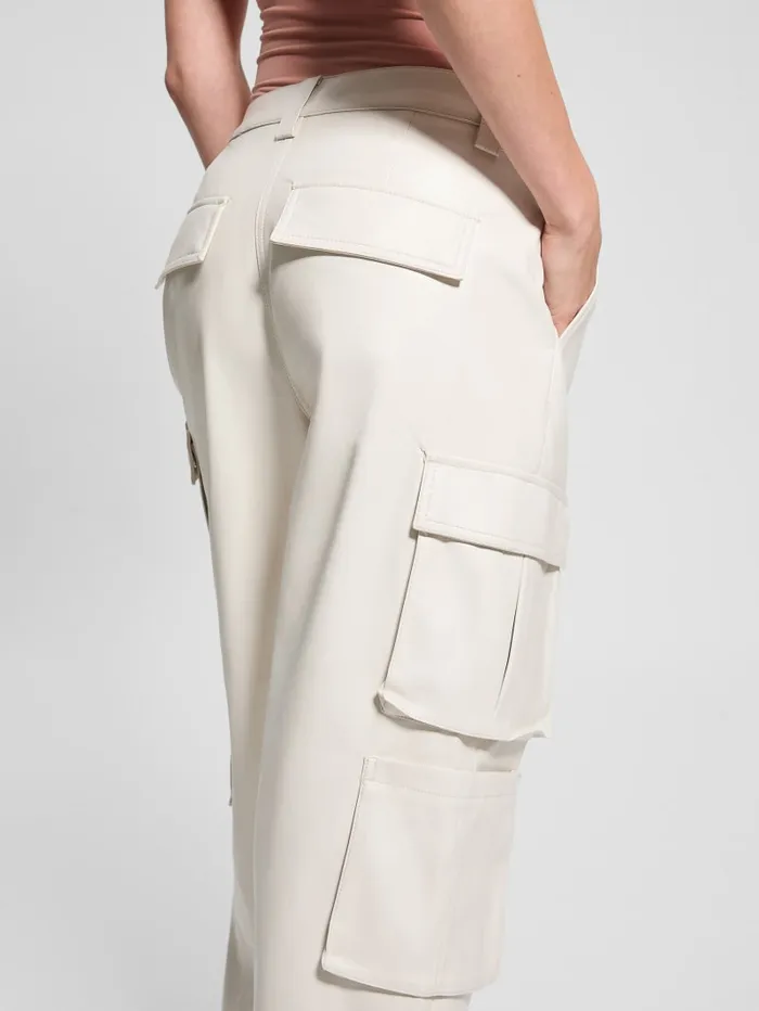 GUESS Bottoms Kori FauxLeather Cargo Pants Black 8211 Women