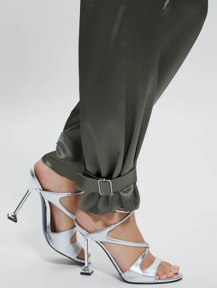 GUESS Bottoms Marzia Satin Joggers Green 8211 Women