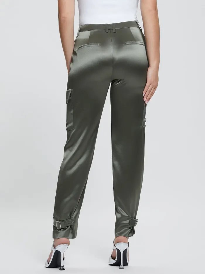 GUESS Bottoms Marzia Satin Joggers Green 8211 Women