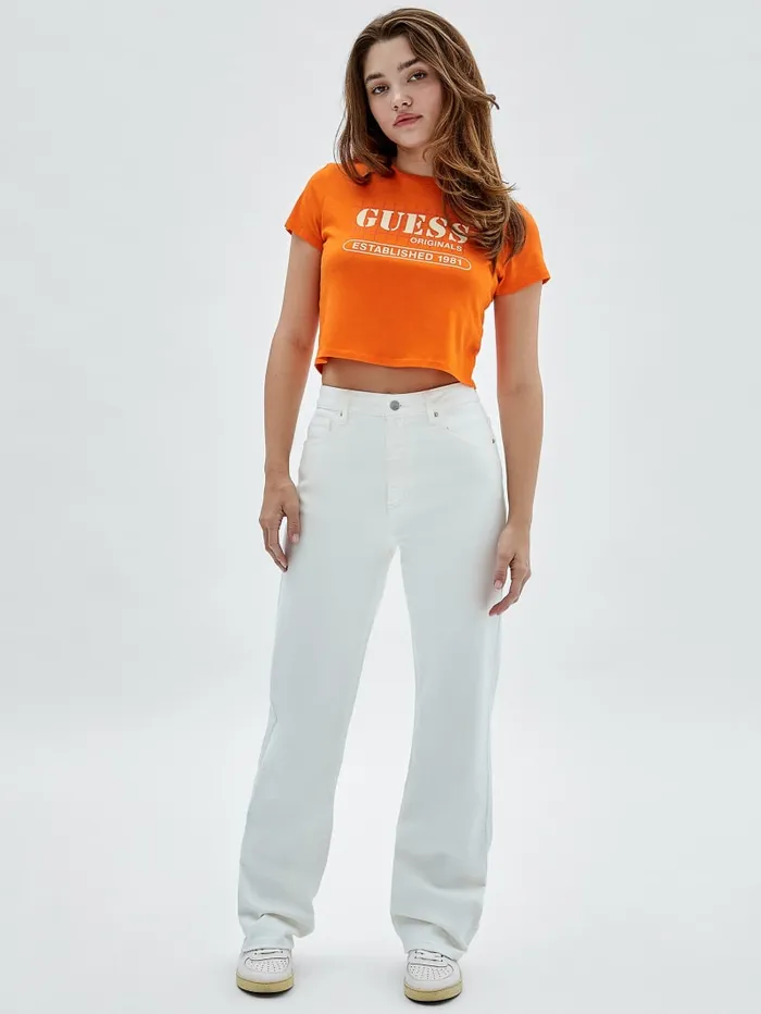GUESS Bottoms Originals Kit Mom Jeans White 8211 Women