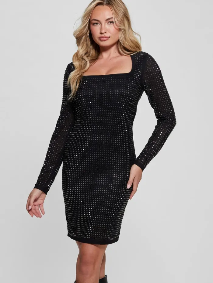 GUESS Dresses and Jumpsuits Emilie Rhinestone Dress Beige 8211 Women