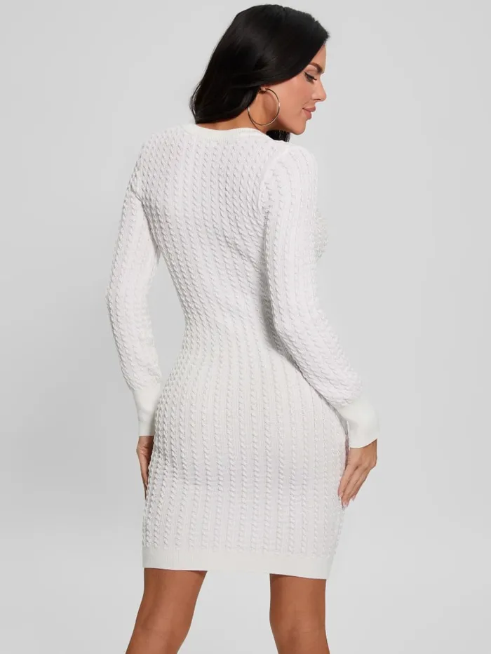 GUESS Dresses and Jumpsuits Josie Button Sweater Dress White 8211 Women