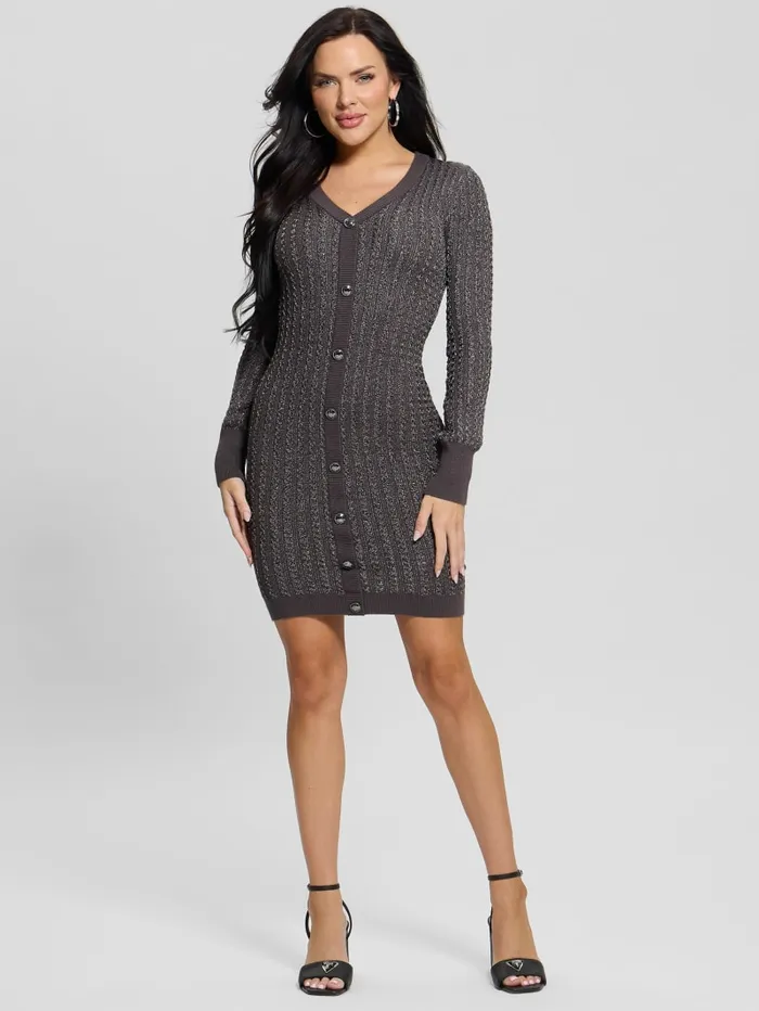 GUESS Dresses and Jumpsuits Josie Button Sweater Dress White 8211 Women