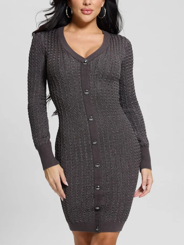 GUESS Dresses and Jumpsuits Josie Button Sweater Dress White 8211 Women