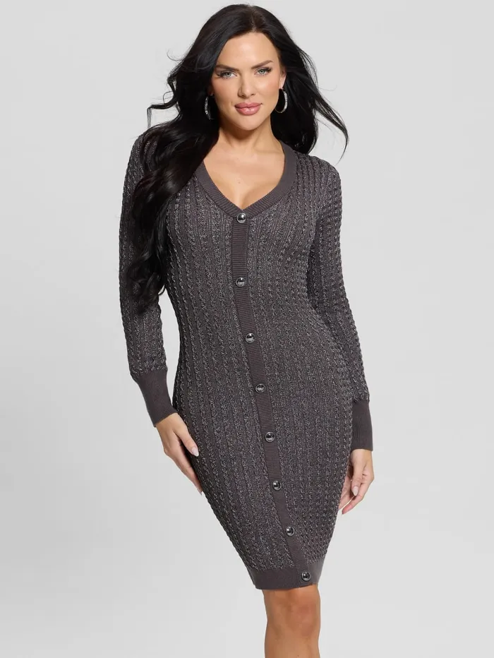 GUESS Dresses and Jumpsuits Josie Button Sweater Dress White 8211 Women
