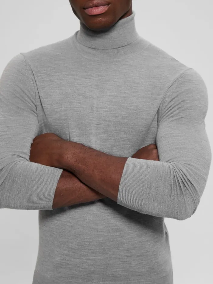 GUESS Essentials Shop Fred Wool Turtleneck Sweater Gray 8211 Men
