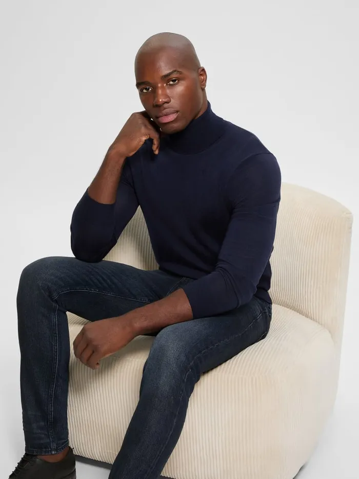 GUESS Essentials Shop Fred Wool Turtleneck Sweater Gray 8211 Men